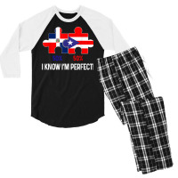 Half Puerto Rican Half Dominican Flag Map Combined Pr Rd T Shirt Men's 3/4 Sleeve Pajama Set | Artistshot