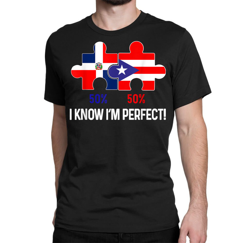 Half Puerto Rican Half Dominican Flag Map Combined Pr Rd T Shirt Classic T-shirt by cm-arts | Artistshot