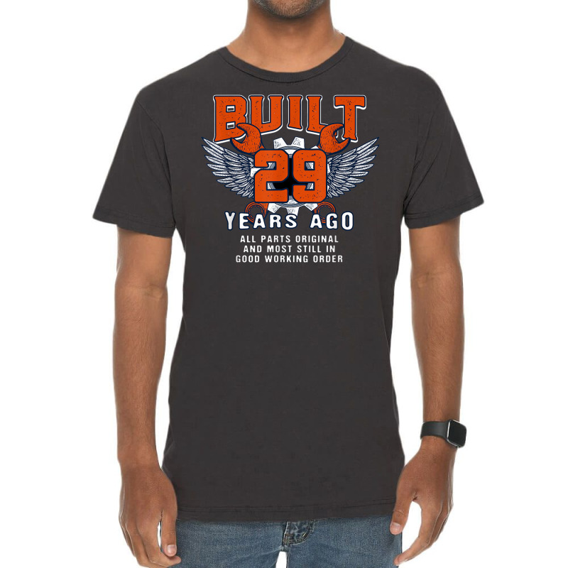 Built 29 Years Ago 29th Birthday 29 Years Old Bday Car Lover Vintage T-shirt | Artistshot