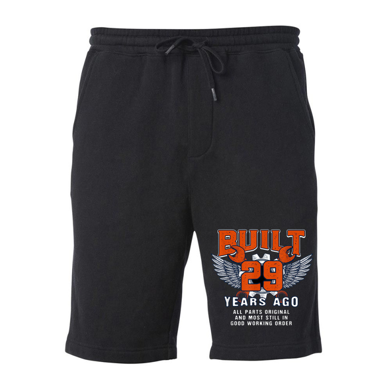 Built 29 Years Ago 29th Birthday 29 Years Old Bday Car Lover Fleece Short | Artistshot