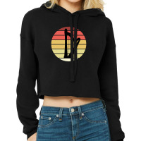 Harp Music Instrument Vintage Sunset Cropped Hoodie | Artistshot