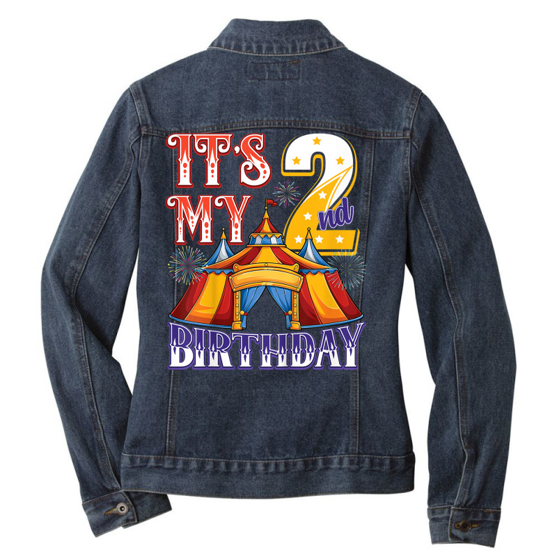 Kids 2 Year Old Ringmaster Circus Party 2nd Birthday T Shirt Ladies Denim Jacket by cm-arts | Artistshot