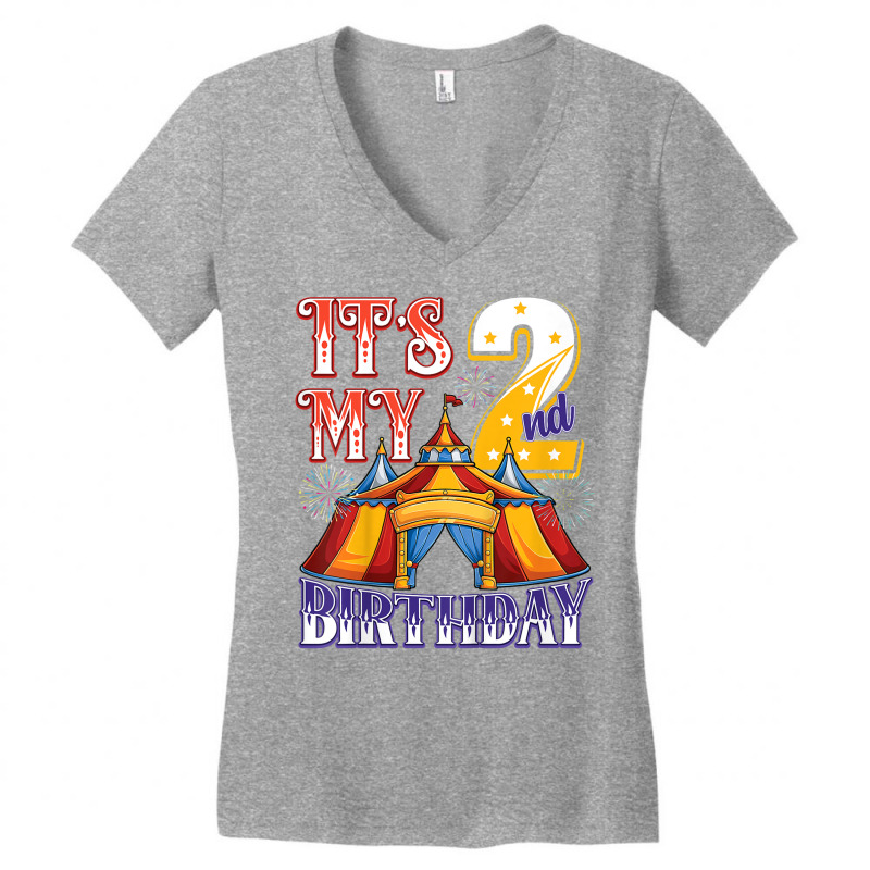 Kids 2 Year Old Ringmaster Circus Party 2nd Birthday T Shirt Women's V-Neck T-Shirt by cm-arts | Artistshot