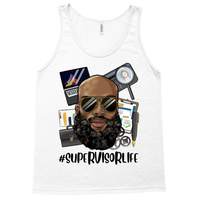 Bald Black Man Supervisor Life Tank Top | Artistshot