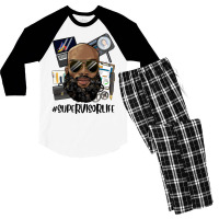 Bald Black Man Supervisor Life Men's 3/4 Sleeve Pajama Set | Artistshot