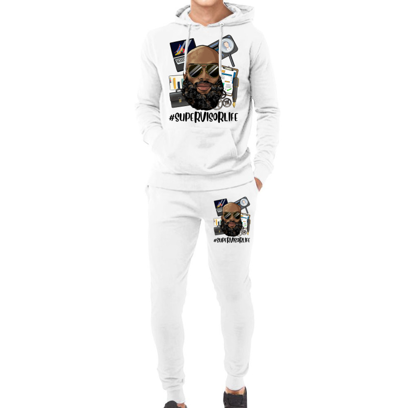 Bald Black Man Supervisor Life Hoodie & Jogger Set | Artistshot