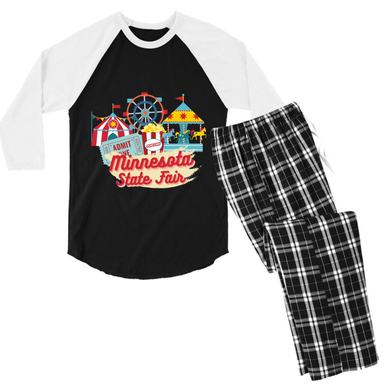 Minnesota State Fair, Ferris Wheel, Carousel Men's 3/4 Sleeve Pajama Set | Artistshot