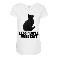 Less People More Black Cat Funny Pet Lover Men Dark Cat T Shirt Maternity Scoop Neck T-shirt | Artistshot