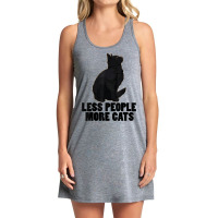 Less People More Black Cat Funny Pet Lover Men Dark Cat T Shirt Tank Dress | Artistshot