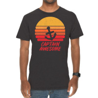 Captain Awesome Gift I Anchor Sailing Sailor Sail T Shirt Vintage T-shirt | Artistshot