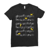 Cats Playing Music Note Clef Musician Art T Shirt Ladies Fitted T-shirt | Artistshot