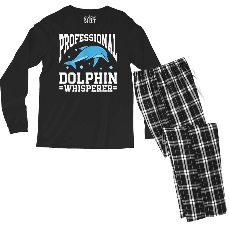 Marine Biology Science Marine Biologist Dolphin Whisperer T Shirt Men's Long Sleeve Pajama Set by cm-arts | Artistshot