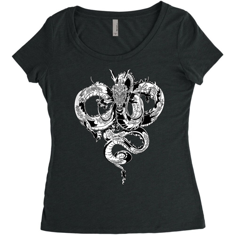 Dragon  Chinese Divine Dragon  Anime Dragon Heart Shape Tank Top Women's Triblend Scoop T-shirt by cm-arts | Artistshot