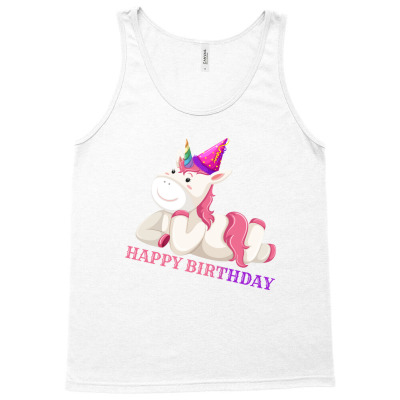 Happy Birthday Unicorn Tank Top Designed By Şen