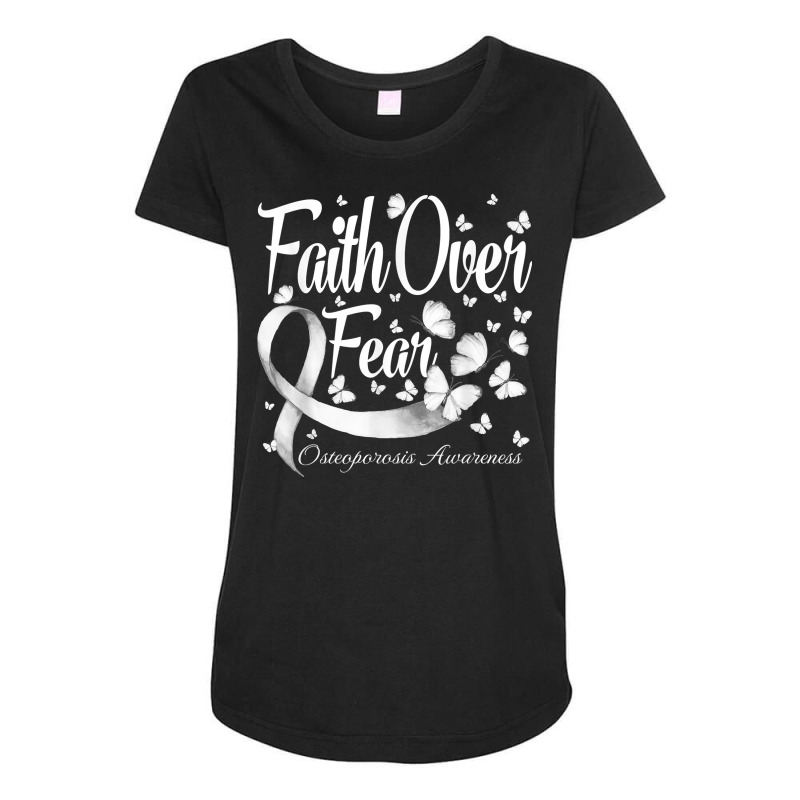 Faith Over Fear Osteogenesis Awareness Butterfly T Shirt Maternity Scoop Neck T-shirt by cm-arts | Artistshot