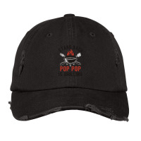 Pop Pop Is Grilling Bbq Grill Pop Pop Grandpa Dad Vintage Cap | Artistshot