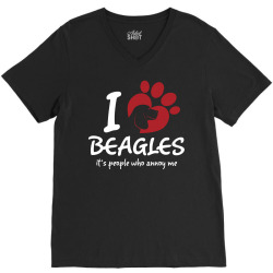 I Love Beagles Its People Who Annoy Me V-Neck Tee | Artistshot