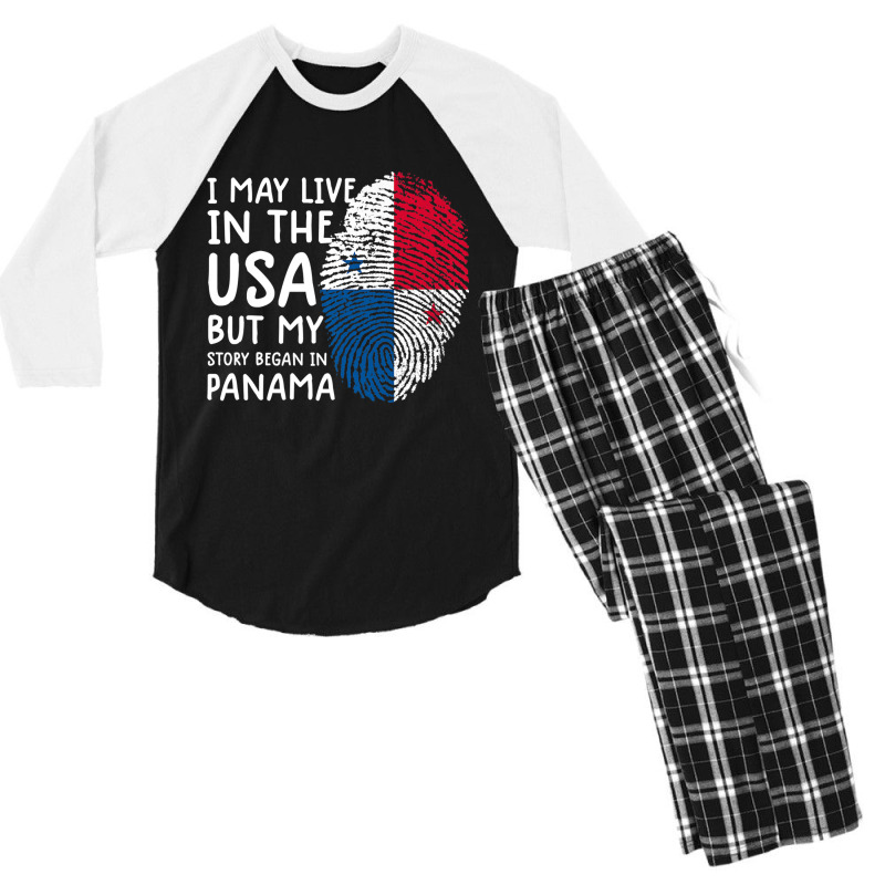 Panama Tee Shirt Men Panama Flag Shirt Women Panamanian Premium T Shir Men's 3/4 Sleeve Pajama Set by cm-arts | Artistshot