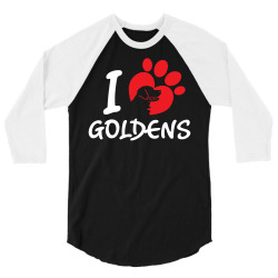 I Love Goldens 3/4 Sleeve Shirt | Artistshot