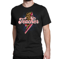 Back To School Teacher Leopard Lightning Bolt Motivational Classic T-shirt | Artistshot