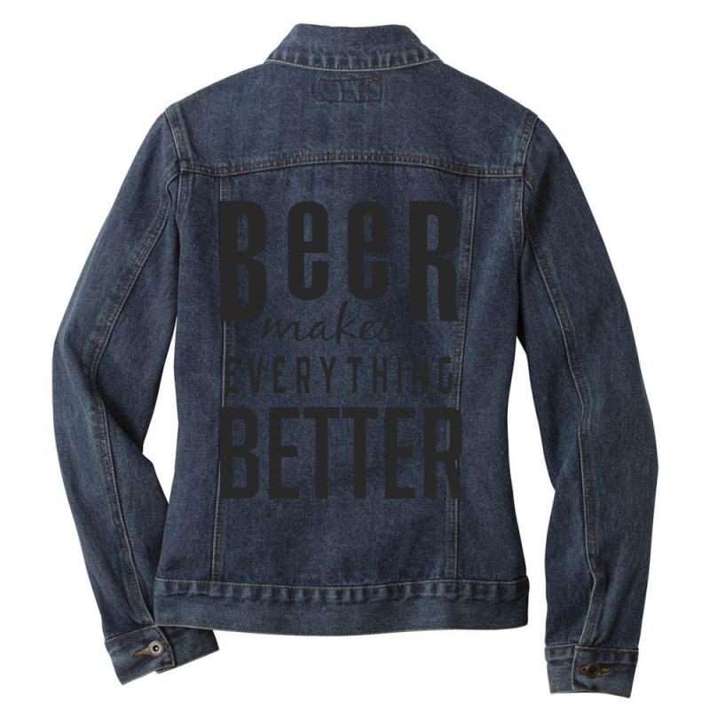 Beer Ladies Denim Jacket by Chris Ceconello | Artistshot