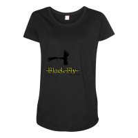 Black Fly Creations Dry Fly Lure With Fishing Line Maternity Scoop Neck T-shirt | Artistshot