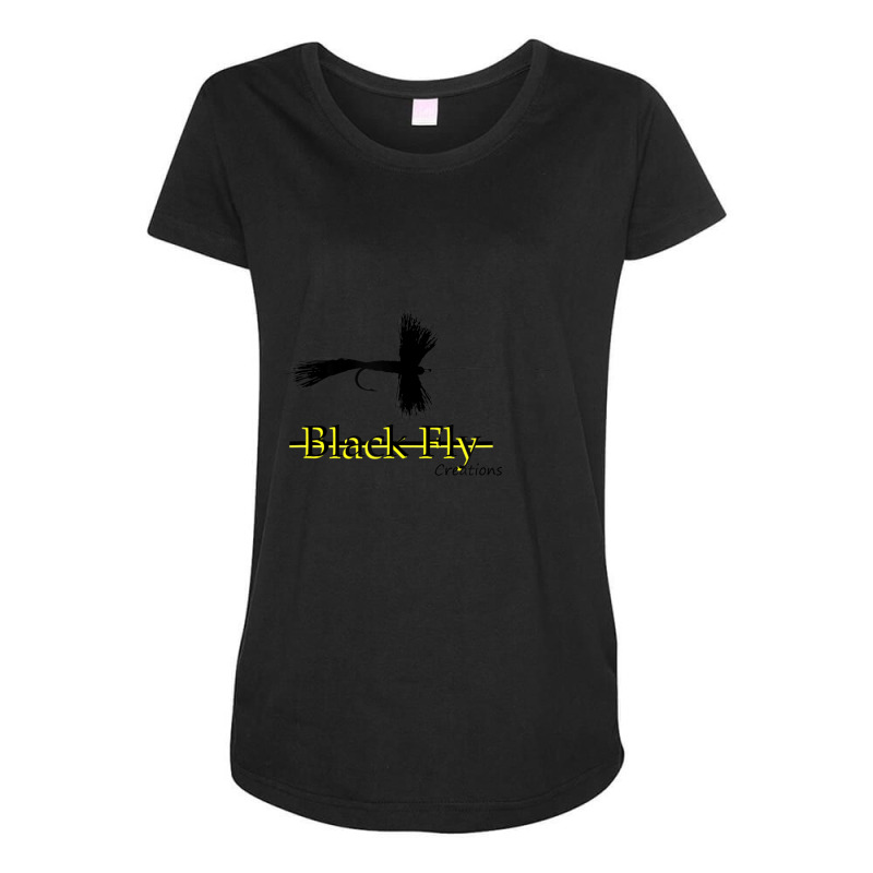 Black Fly Creations Dry Fly Lure With Fishing Line Maternity Scoop Neck T-shirt by Quick Scully | Artistshot