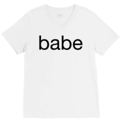 Babe Love Valentine's Day Lover Husband Boyfriend Sweatshirt V-neck Tee Designed By Hughesdalton