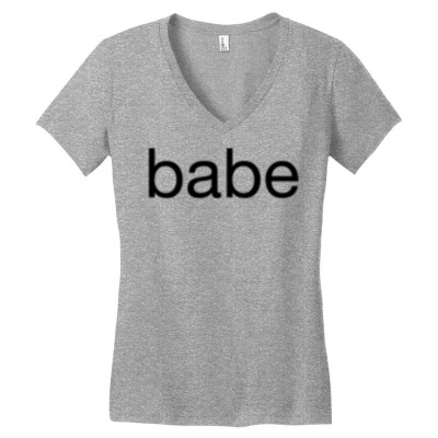 Babe Love Valentine's Day Lover Husband Boyfriend Sweatshirt Women's V-neck T-shirt Designed By Hughesdalton