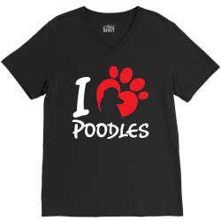 I Love Poodles V-Neck Tee | Artistshot