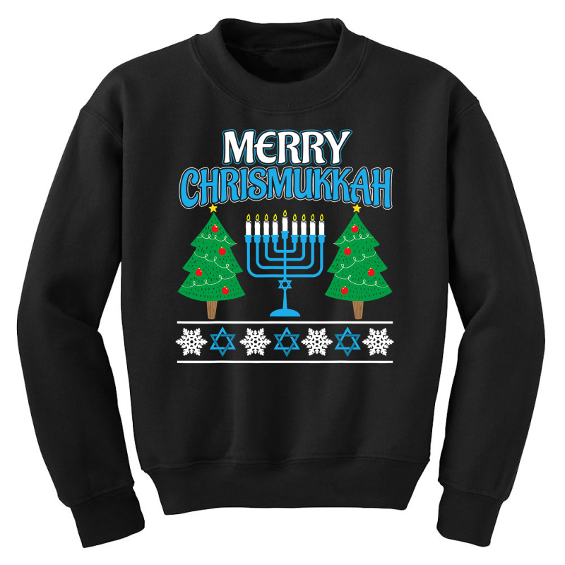 Merry Christmukkah Funny Jewish Christmas Youth Sweatshirt | Artistshot