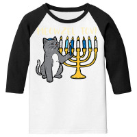 Meowzel Tov Jewish Cat Funny Hanukkah Chanukah Pjs Women Youth 3/4 Sleeve | Artistshot