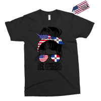 Womens Half American And Half Dominican Messy Bun Dominicana Exclusive T-shirt | Artistshot