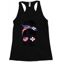 Womens Half American And Half Dominican Messy Bun Dominicana Racerback Tank | Artistshot