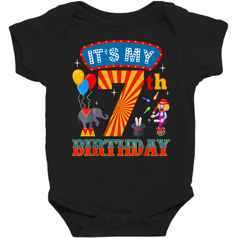 It's My 7th Birthday Ringmaster Kids Circus Party B Day T Shirt Baby Bodysuit by cm-arts | Artistshot