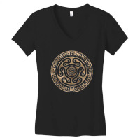 Hecate Wheel Black And Gold Women's V-neck T-shirt | Artistshot