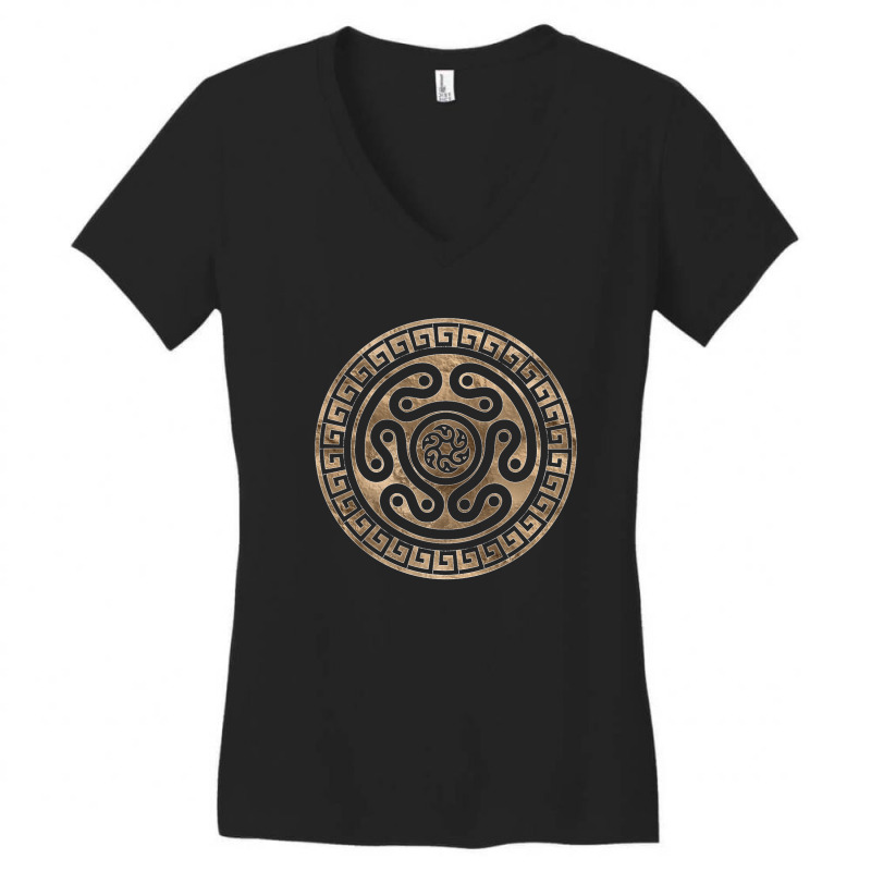 Hecate Wheel Black And Gold Women's V-Neck T-Shirt by MandyMOerke | Artistshot