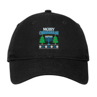 Merry Christmukkah Funny Jewish Christmas Adjustable Cap | Artistshot