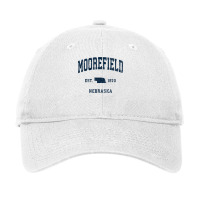 Moorefield Nebraska Ne Vintage Athletic Navy Sports Design T Shirt Adjustable Cap | Artistshot