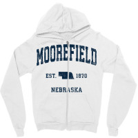 Moorefield Nebraska Ne Vintage Athletic Navy Sports Design T Shirt Zipper Hoodie | Artistshot