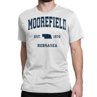 Moorefield Nebraska Ne Vintage Athletic Navy Sports Design T Shirt Classic T-shirt | Artistshot