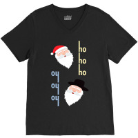 Oy Oy Oy Jewish Santa Funny Hanukkah Pajamas Top Gifts V-neck Tee | Artistshot