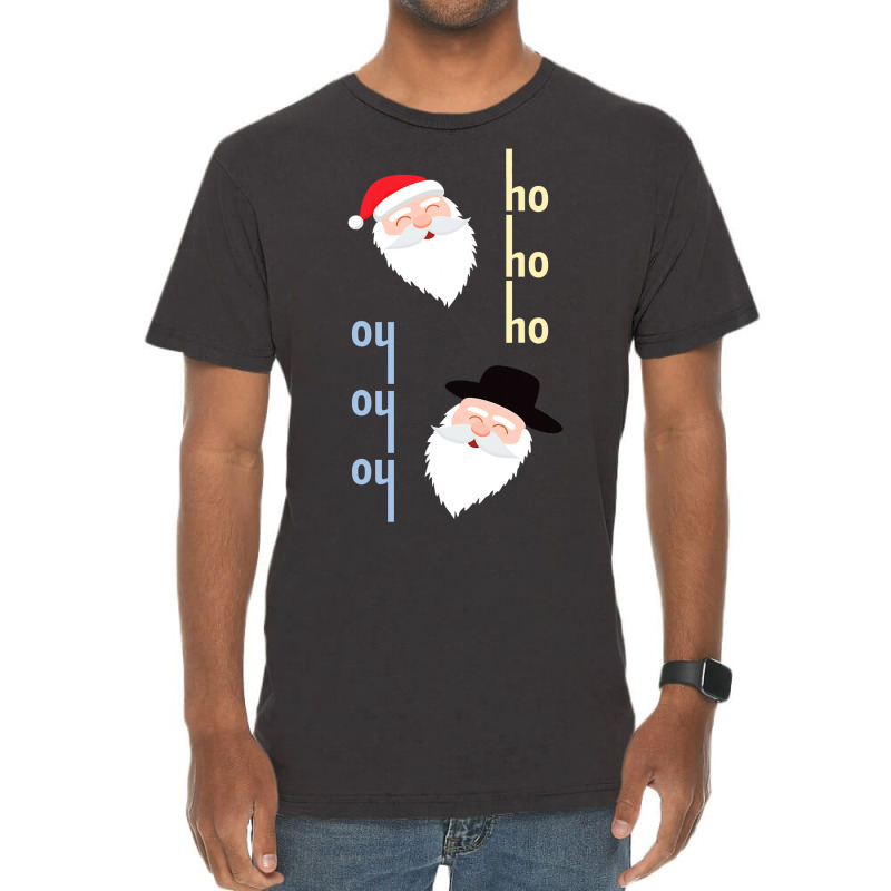 Oy Oy Oy Jewish Santa Funny Hanukkah Pajamas Top Gifts Vintage T-shirt | Artistshot