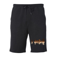 Dubai, Uae City Skyline United Arab Emirates Pride Fleece Short | Artistshot