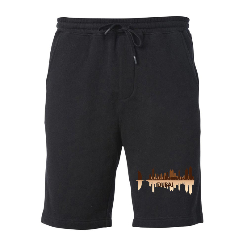 Dubai, Uae City Skyline United Arab Emirates Pride Fleece Short by Whitfield Wolff | Artistshot