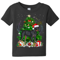 Black And Tan Coonhound Christmas Tree Light Pajama Dog Xmas Baby Tee | Artistshot