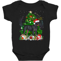 Black And Tan Coonhound Christmas Tree Light Pajama Dog Xmas Baby Bodysuit | Artistshot