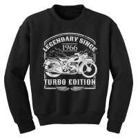 Legendary Since 1966   Motorcycle Rider Birthday Youth Sweatshirt | Artistshot