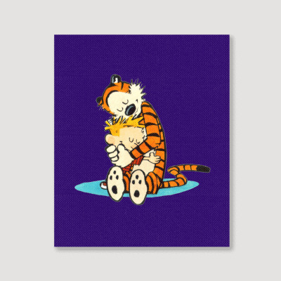 Calvin And Hobbes Hug Portrait Canvas Print Designed By Rakuzan