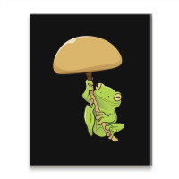 American Green Tree Frog And Fungus Metal Print Vertical | Artistshot